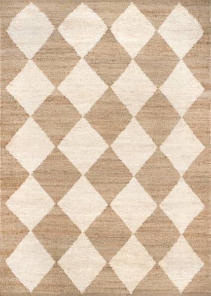 Natural Jute Checkerboard Area Rug