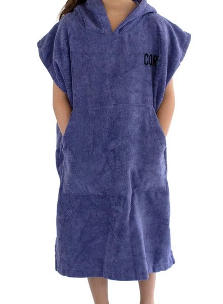 COR Surf Poncho Changing Towel Robe with Hood and Front Pocket for Kids, Doubles Up As Beach Towel and Blanket, Made of Quick Dry Microfiber, Fits Ages 3-10 Years Old (Cobalt, one Size fits Most)