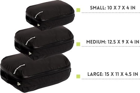 Compact travel packing cubes for summer trips and vacations.