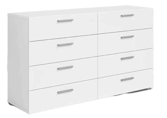 an image of Modern Large Narrow 8 Drawer Dresser