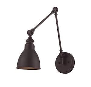 black adjustable swing arm sconce