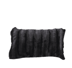 black faux fur pillow