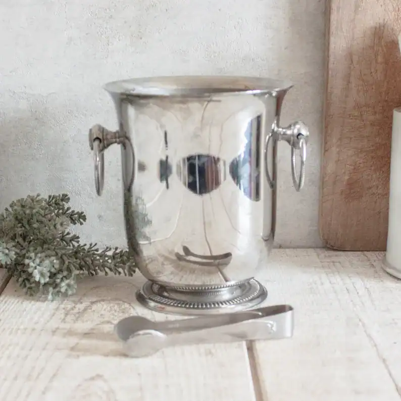 vintage French silver ice bucket