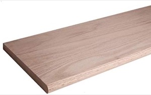 Smooth wooden plank with a light finish, showing natural grain patterns.