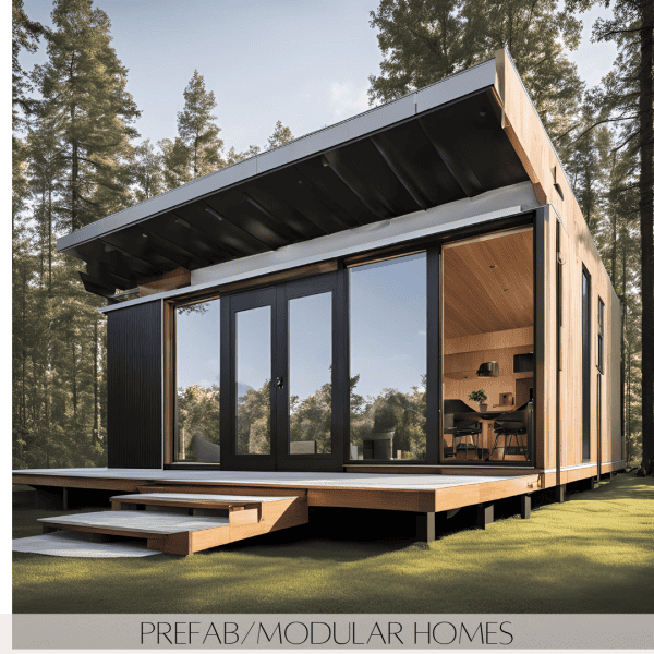 Prefab/Modular Homes: Prefab or modular homes are factory-built and then assembled on-site, offering a sustainable and often cost-effective approach to home building. Modern prefab homes focus on clean, minimalist designs, using eco-friendly materials and open layouts.