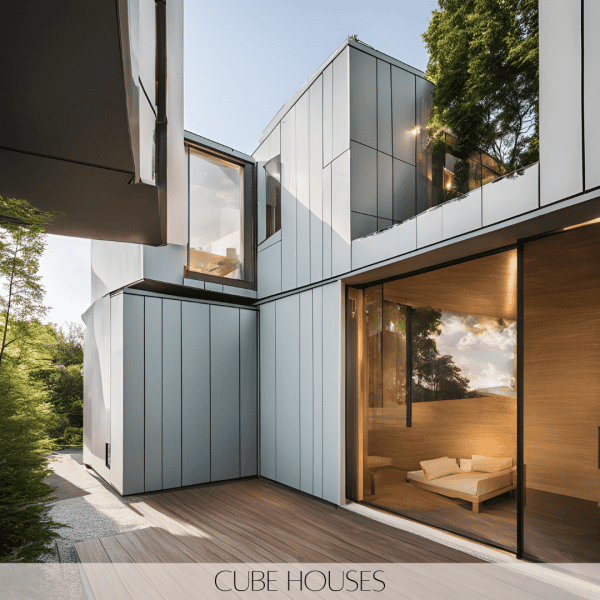Cube Houses: These homes have a distinctly modern geometric form, usually in the shape of a cube. Their clean lines, flat roofs, and minimalist interiors are characteristic of modern architecture, offering a simple yet striking visual appeal.