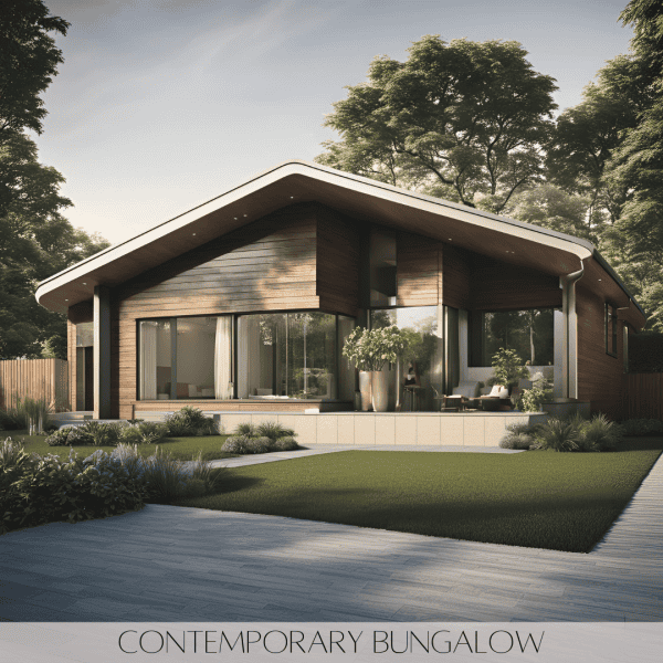 Contemporary Bungalow:While traditional bungalows are compact and cozy, a transitional-style bungalow incorporates modern upgrades, like larger windows, open-concept interiors, and clean, minimalist designs, while maintaining traditional architectural details.
