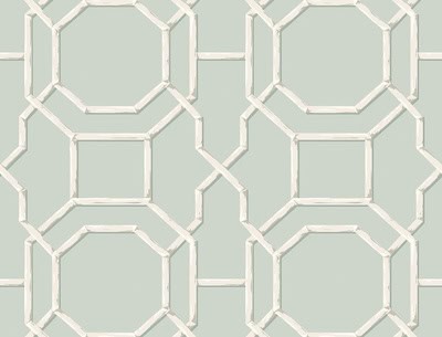 Pastel green bamboo trellis peel and stick wallpaper