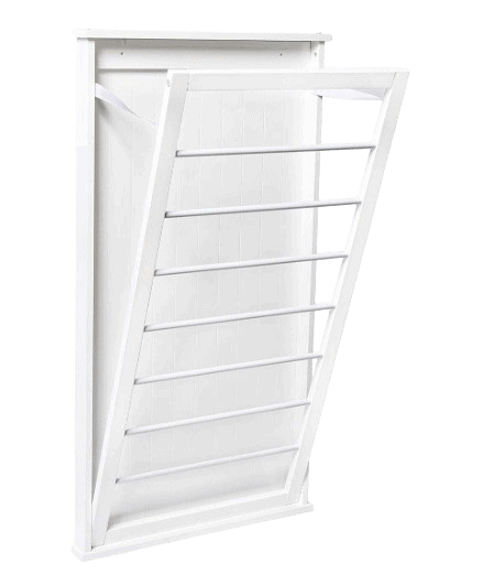 over-the-door collapsible drying rack is the perfect fit for your laundry room, bedroom or bathroom. Hang or dry clothes easily by simply opening up the rack, and then when done, fold it back up to minimize its intrusion on your space. The white finish matches any décor and when it's folded up you won't even know it's there.
