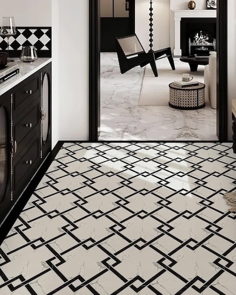 black and white peel and stick floor tiles