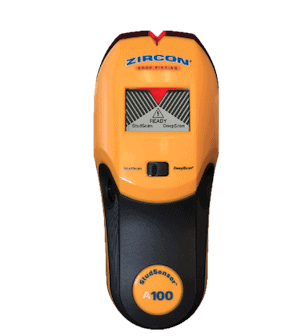 Zircon StudSensor A100 Stud Finder and Wall Scanner – Edge Locating Stud Detector with WireWarning AC Detection