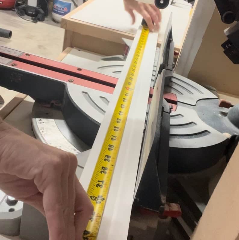measuring and cutting door casing with a miter saw