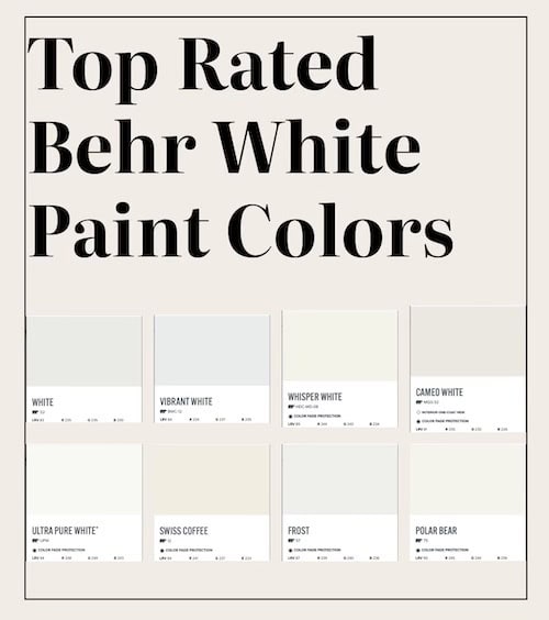 top rated behr white paint colors chart for wallpaper and matching paint
