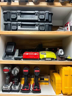 organized power tools for diy home renovations