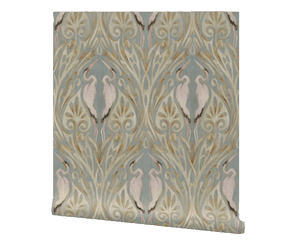 Art Nouveau Removable Peel and Stick Wallpaper - Herons Egrets Elegant Traditional