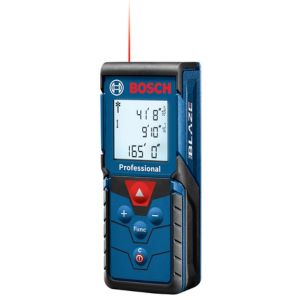 Bosch Blaze Professional laser distance measurer with digital display and laser pointer. Laser that keeps up to 10 measurements in memory