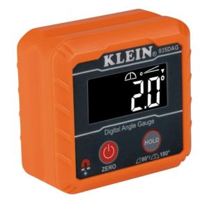 Digital angle gauge by Klein Tools Measures angles from or 0-180° with a magnetic base