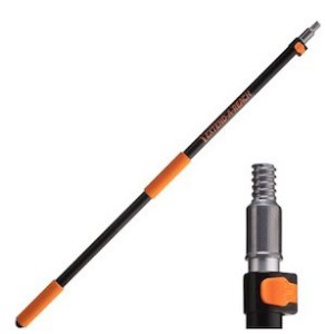 Adjustable extension pole for painting ceilings and tall walls.