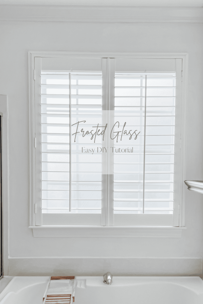 DIY privacy upgrade using frosted glass film on our bathroom window—simple, stylish, and renter-friendly!