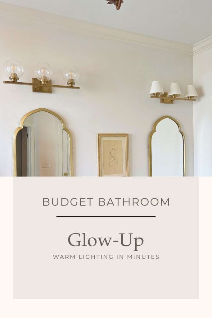 If your bathroom lighting feels too bright or sterile, this easy shade-swap trick adds instant warmth. A cozy, designer-looking finish without buying a whole new fixture. Perfect for small bathrooms that need softer light.
