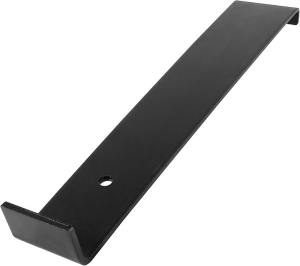 black metal pry bar used to install tongue and groove hardwood flooring