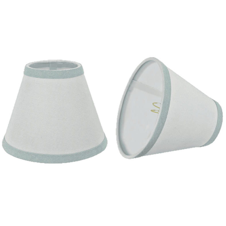 linen with ribbon clip-on lampshade