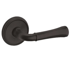 Classic Baldwin Estate interior door lever in a rich brass finish.