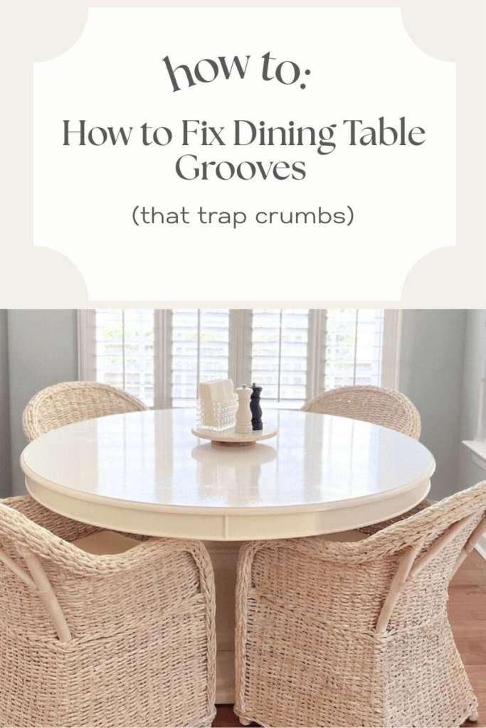 round white dining table with smooth surface after filling grooves between boards