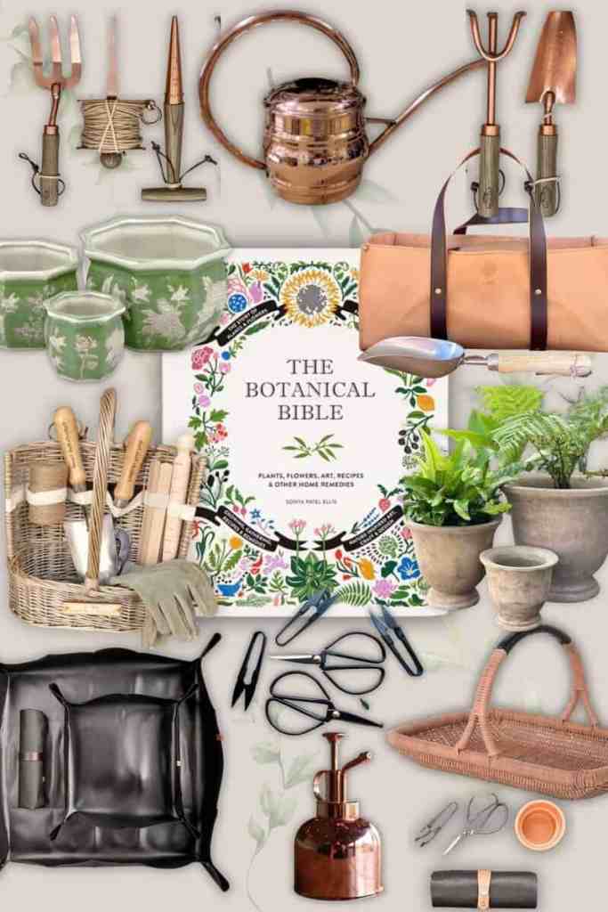 best gardening tools that look good including garden tool set, watering can, pruners, planters and gardening accessories