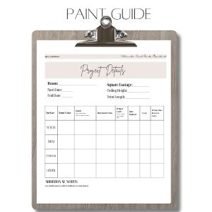 DIY project planning sheet for home decor and renovation ideas.