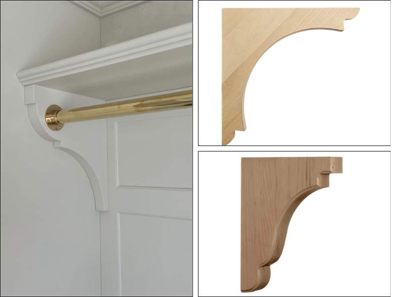 Decorative wood shelf bracket inspiration with curved design detail