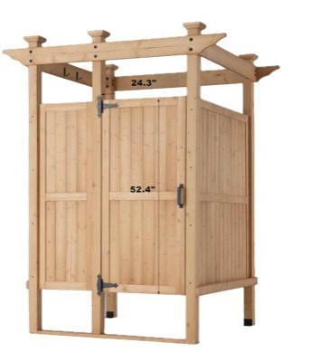 Cedar Outside Shower Enclosure with Lockable Door