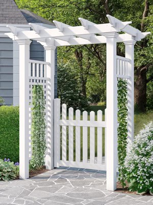 premium weather-resistant vinyl Arbor with Gate