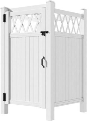 White Vinyl Privacy Kit With Door