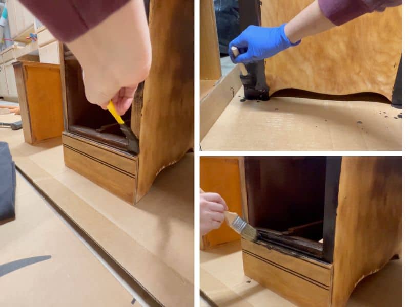 Brush options for applying gel stain to wood