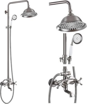Brushed Nickel Exposed Shower System