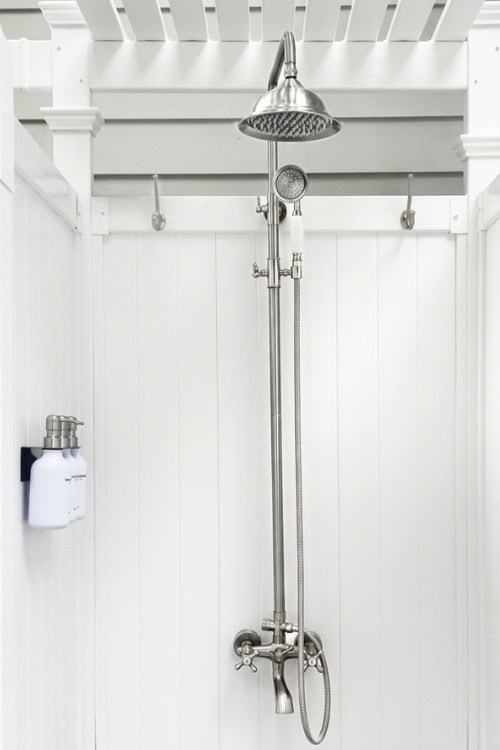 outdoor shower rainfall fixture