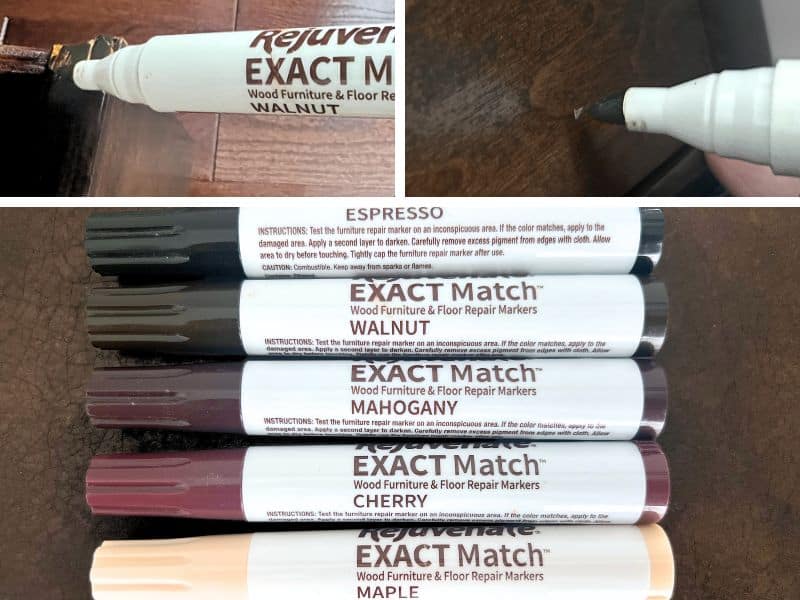 Using wood repair markers to touch up furniture